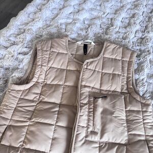 Rains Tan Quilted Vest XS